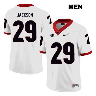 Men's Georgia Bulldogs NCAA #29 Darius Jackson Nike Stitched White Legend Authentic College Football Jersey DER4554AS